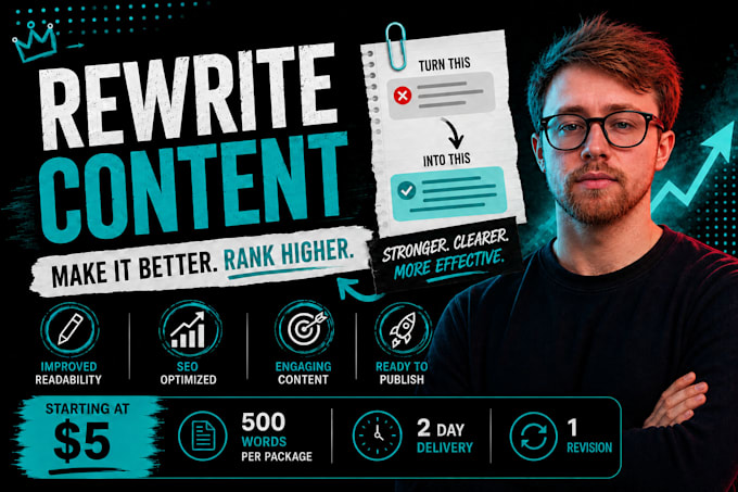 rewrite and improve website content and articles for SEO