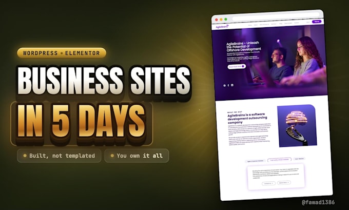 build wordpress portfolio or business website with elementor
