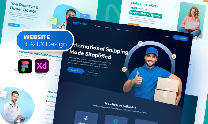 design website and landing page UI and UX in figma