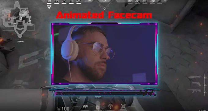 create cool animated facecam webcam for streamers, kick