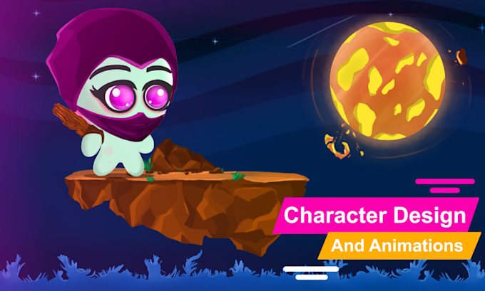 2d character design and animations for your 2d game