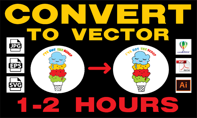 convert logo or raster to vector within 2 hours