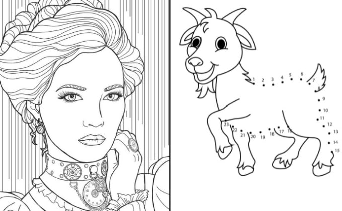 Do coloring book pages, vector art and line art illustration by Digital