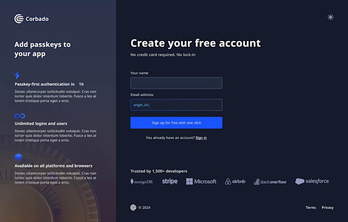 design a modern website or landing page