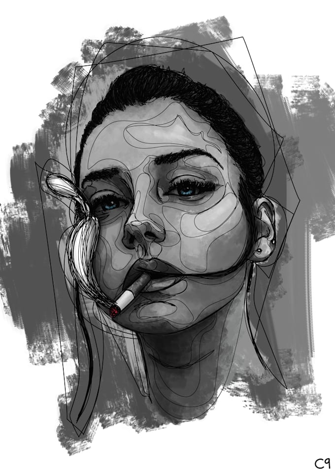 create a digital art portrait