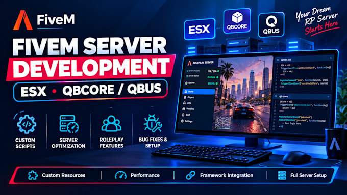 do fivem server development of esx and qbus