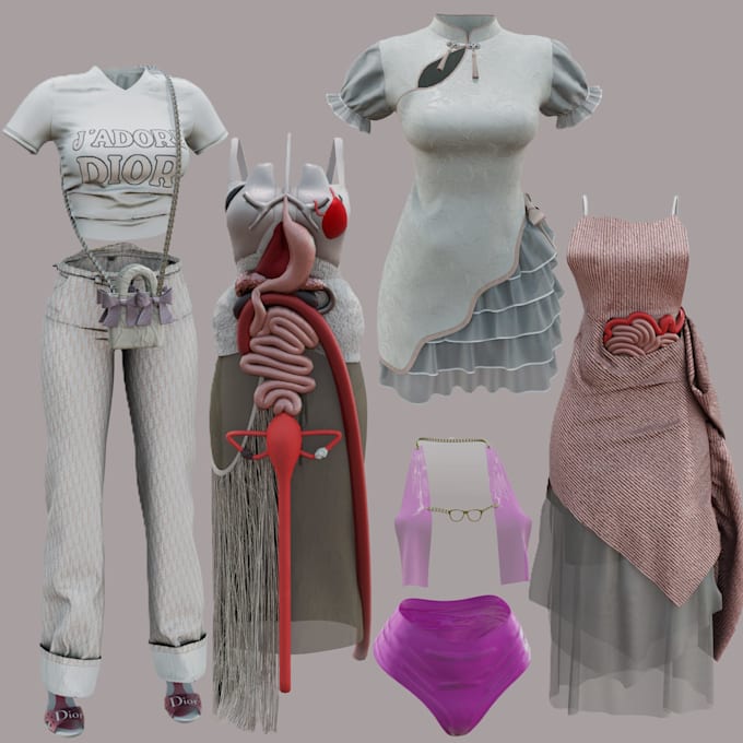 make custom second life clothing meshes with textures using marvelous designer