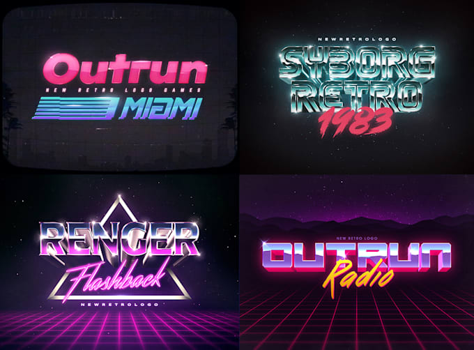 make an 80s style retro text logo