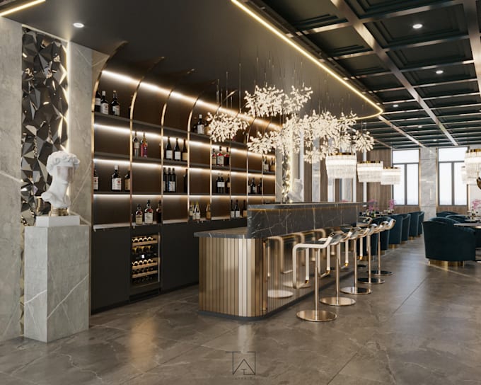 design and render stunning 3d interior for cafe, restaurant, retail store, gym