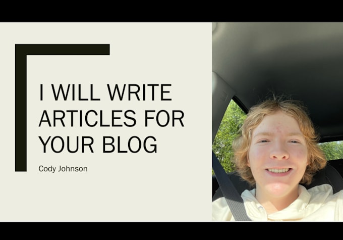 write an article for your blog