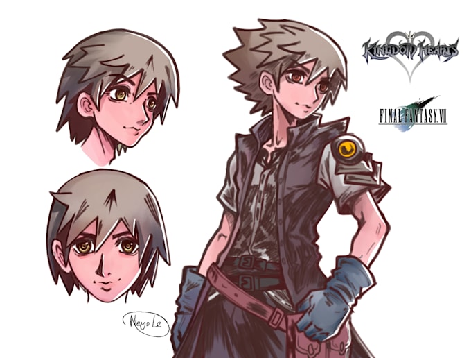 draw anything in kingdom hearts or final fantasy art style