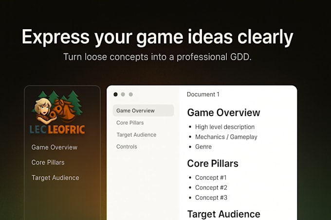 create your demo, vertical slice or full production game design document gdd
