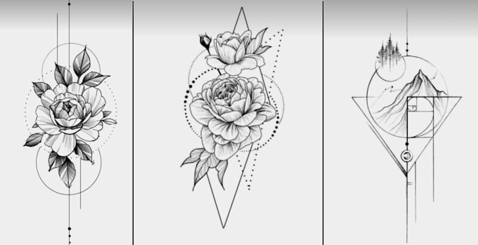 Hot Review! I will design geometric and minimal tattoos for you  for $25