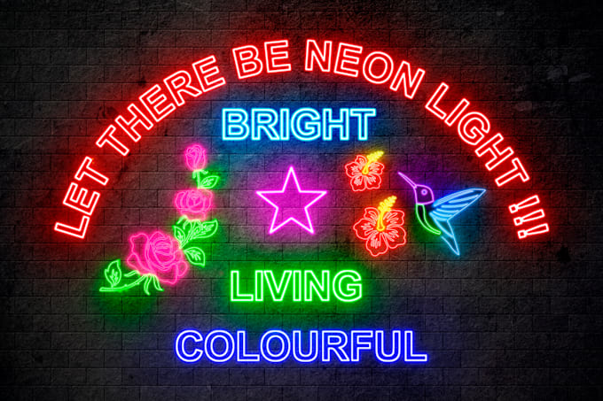 make beautiful neon glowing texts and drawings