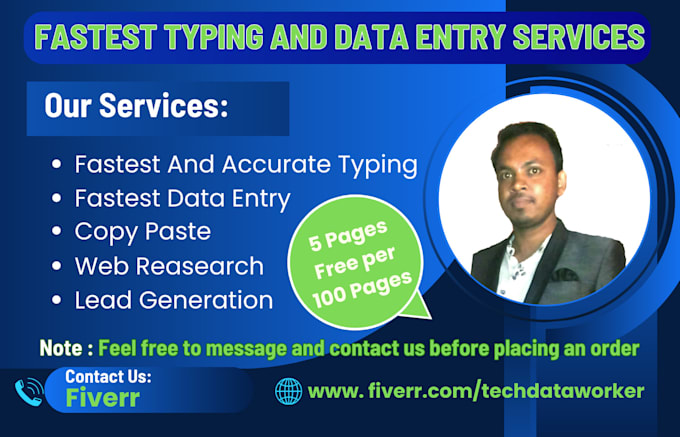 do accurate and fastest document typing and data entry service