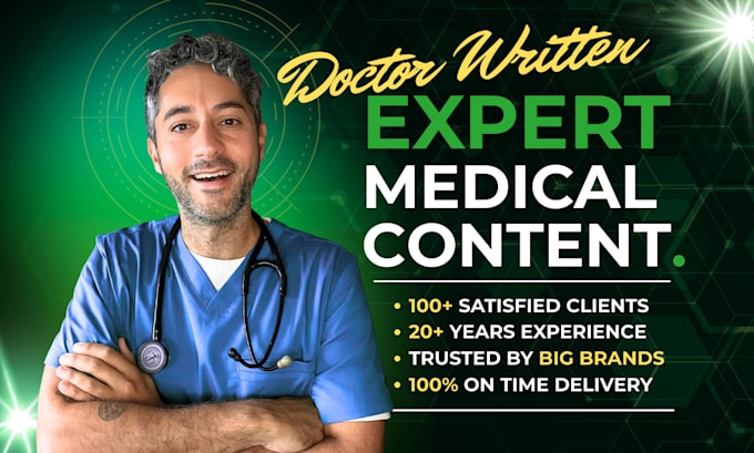 be your medical writer for technical health projects