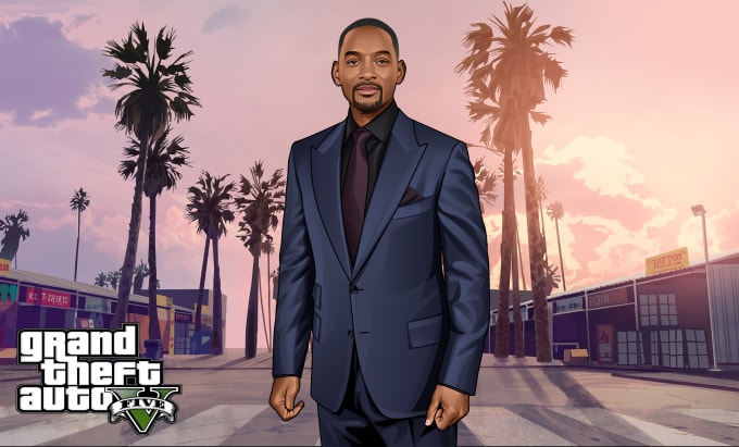 Draw your photo in gta v style cartoon vector portrait by Aasifsk786 |  Fiverr