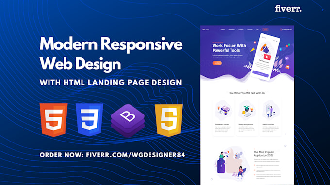Built a html css bootstrap website and html landing page by Wg ...