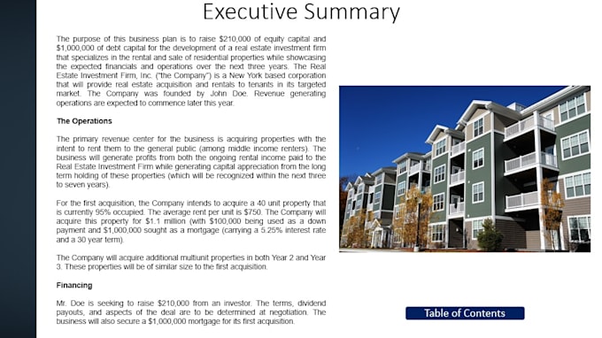 write a perfect real estate business plan