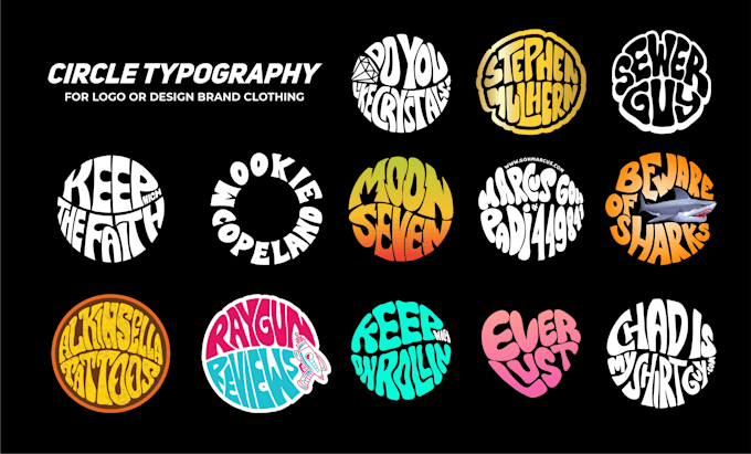 make design circle typography logo or illustration for brand