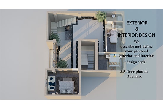 Make 3d floor plan rendering by Ahlam_allouache | Fiverr