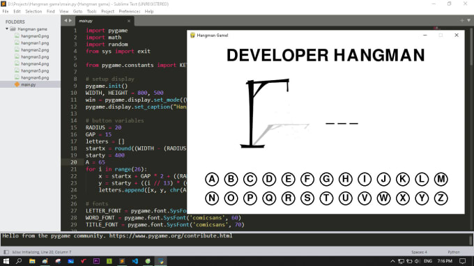 Make you a game by using pygame in python by Dino262 | Fiverr