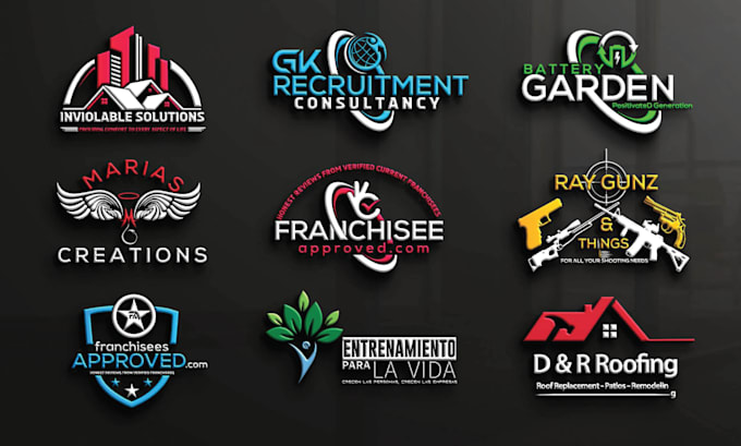 create 4 unique minimal professional 3d business logo