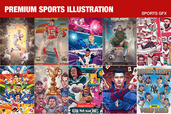 draw a stunning sports illustration for athletes and teams