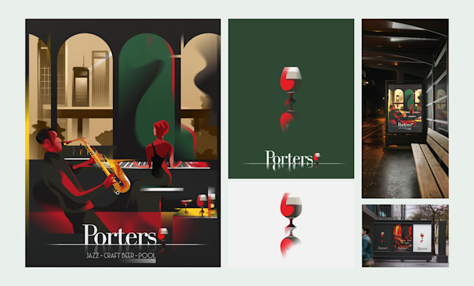 design modern art deco vector illustrations and posters