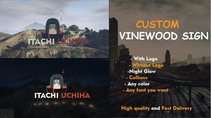 Change vinewood sign for fivem roleplay server by Shahriarislam78 | Fiverr