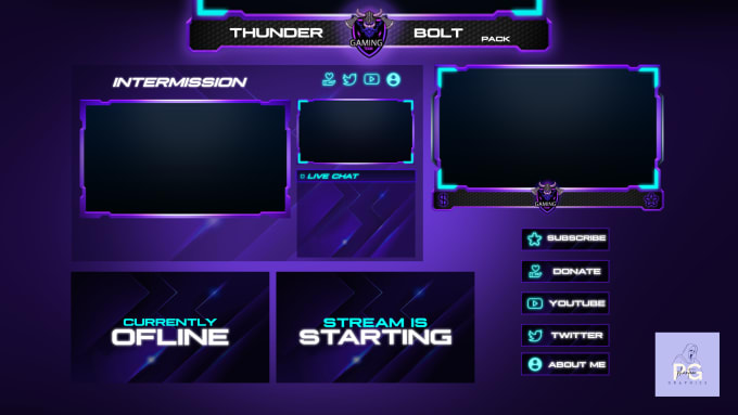 Design animated twitch overlay, facecam, panels, alerts by Phantomg4 ...