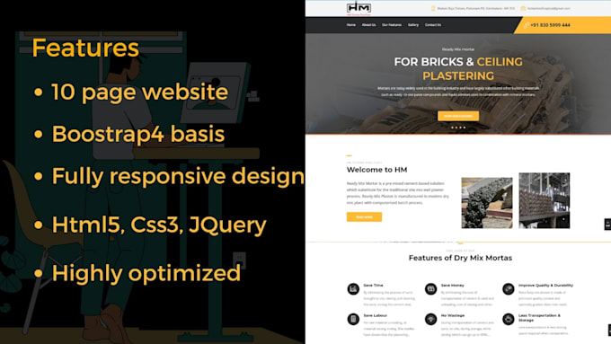 Create responsive website with html css bootstrap wordpress by ...