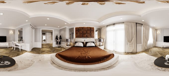 render 360 panorama for the interior and exterior of the apartment