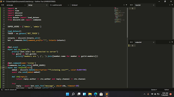 write you a python script