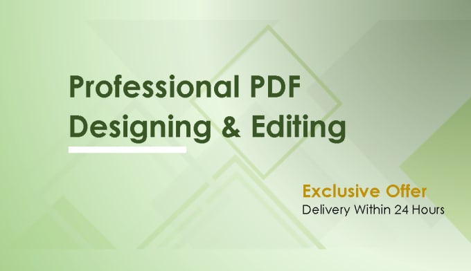 Hire a freelancer to design, edit, format your PDF documents