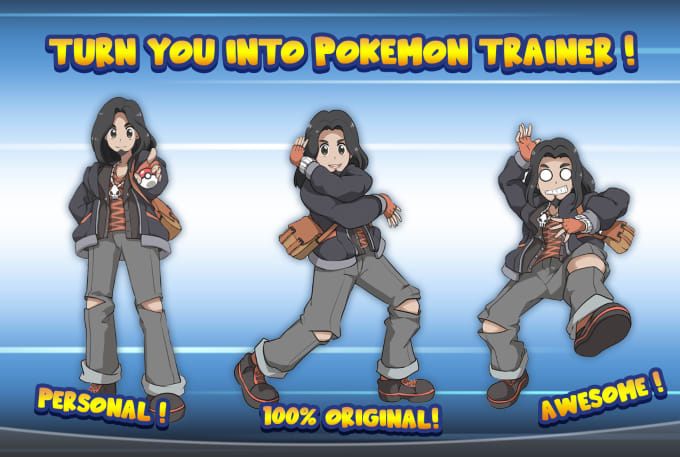Draw you as an anime pokemon fakemon trainer and game character by  Raitvisualworks | Fiverr