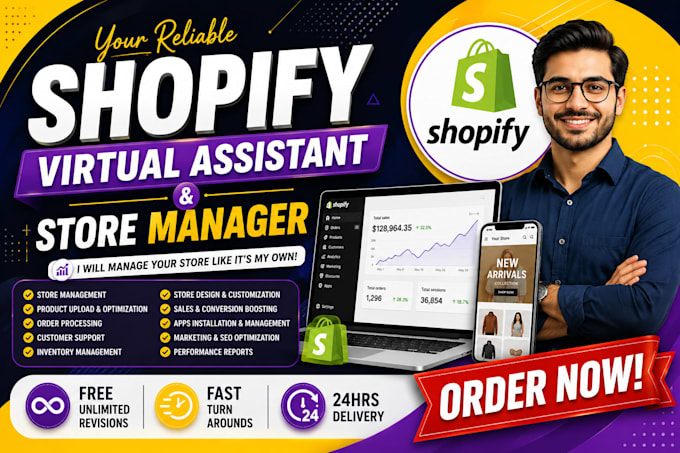 shopify virtual assistant, shopify store manager