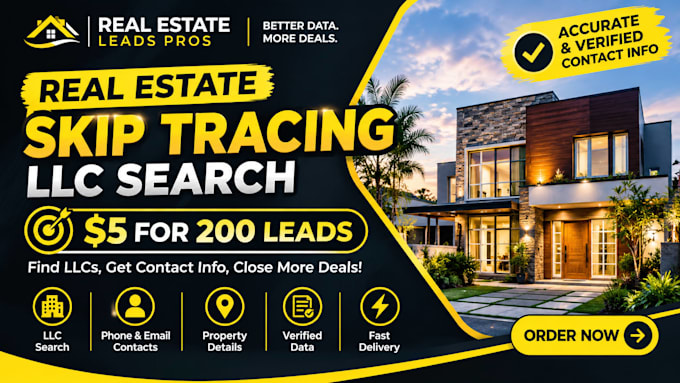 provide real estate skip tracing and llc owner research