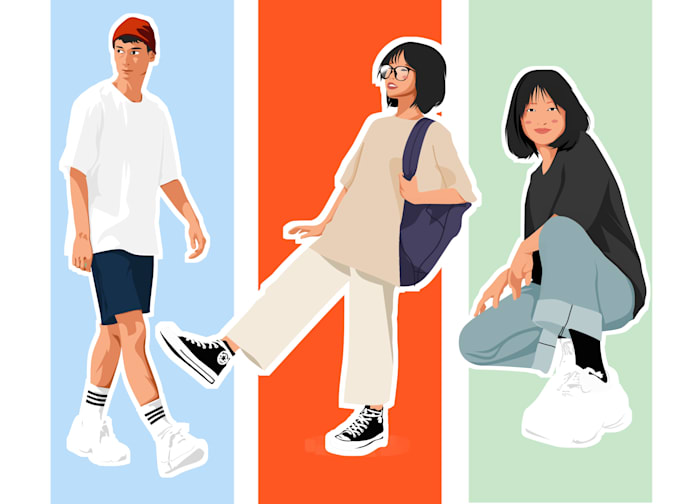 create a 2d flat vector illustration from your photo