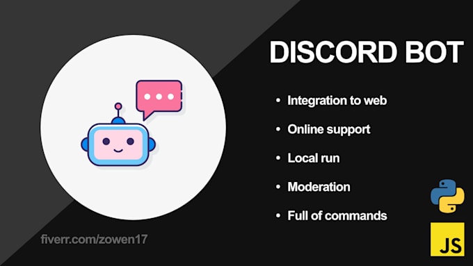 Make a discord bot with python for you by Zowen17 | Fiverr