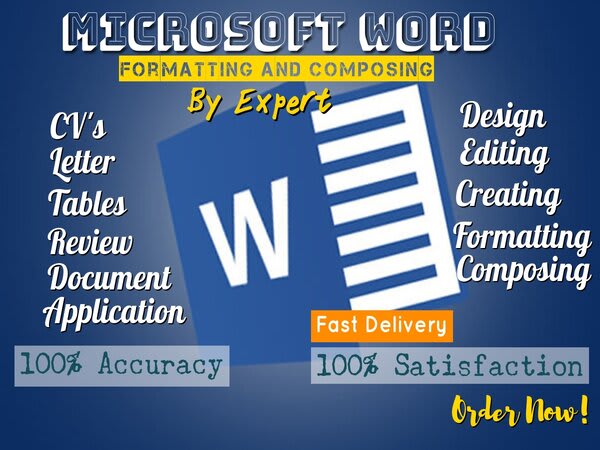 do formatting and composing ms word and google docs