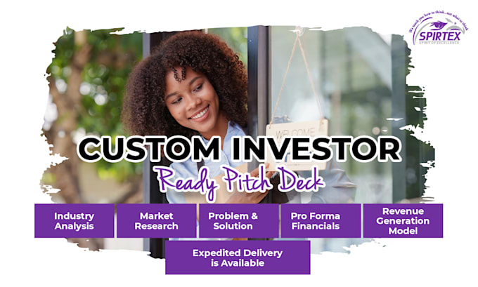 complete investor ready pitch deck and or 1 page pitch deck