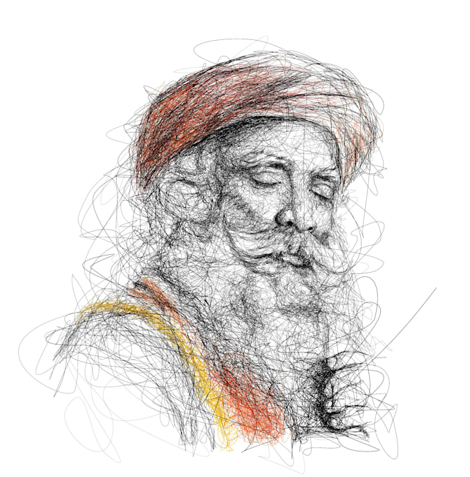draw cool scribble art from portrait photo