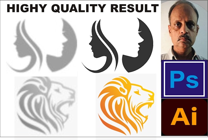 do redesign, recreate logo in adobe photoshop,  illustrator