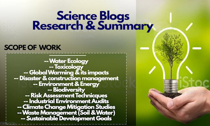 write environmental science articles and research critique