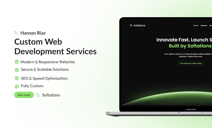 create custom full stack websites