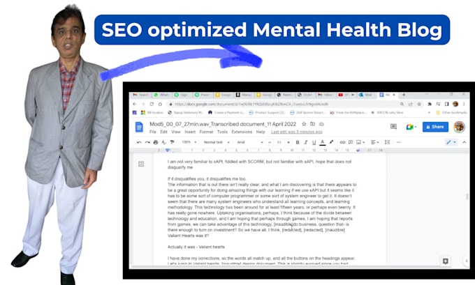 as a doctor write SEO optimized articles on mental wellness and holistic health