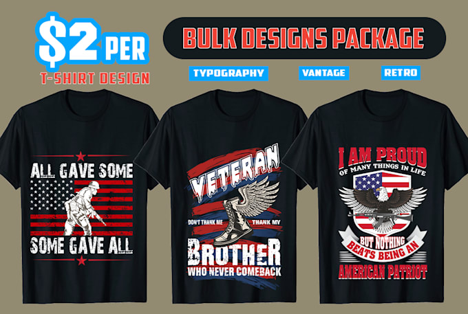 create custom  graphic and merchandise bulk t shirt design