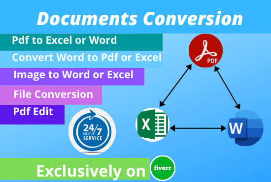 pdf conversion, image to word or excel