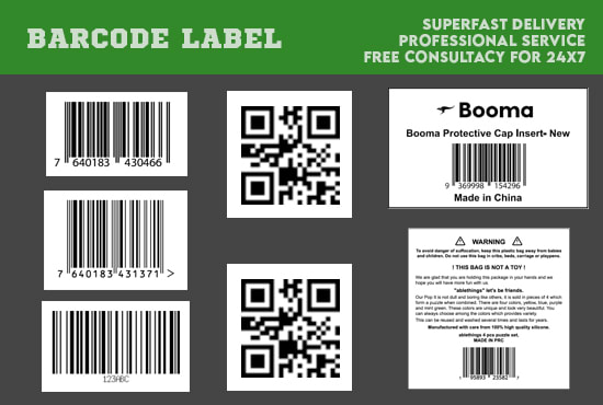 design qr barcode or any barcode sticker within 1 hour